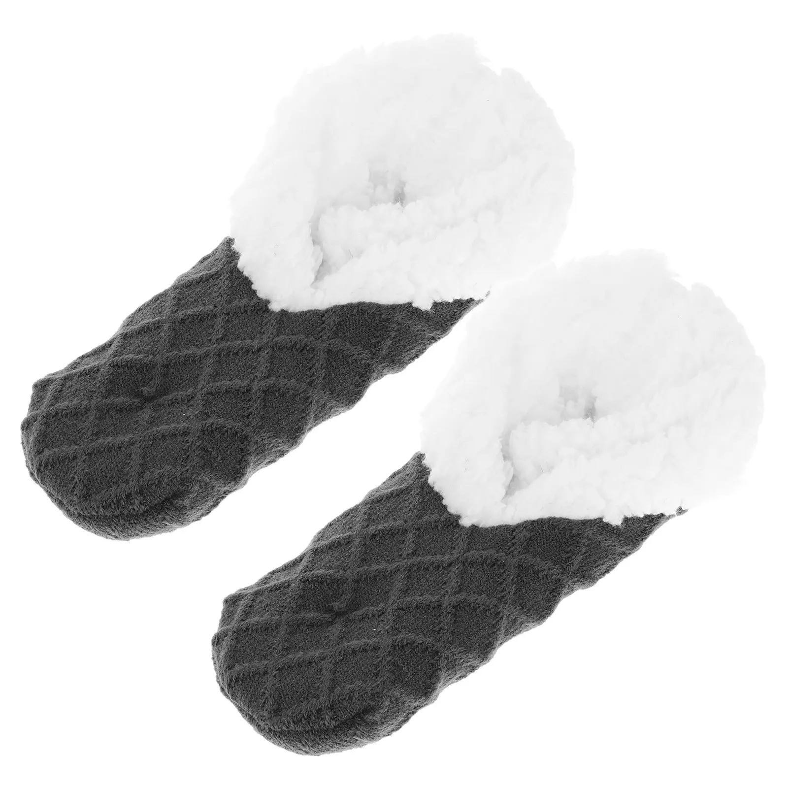 

Thermal Socks for Women Men Warm Non-Slip Indoor Floor Slippers Soft Lamb Wool Solid Color Design Thickened Cozy Lounge Wear