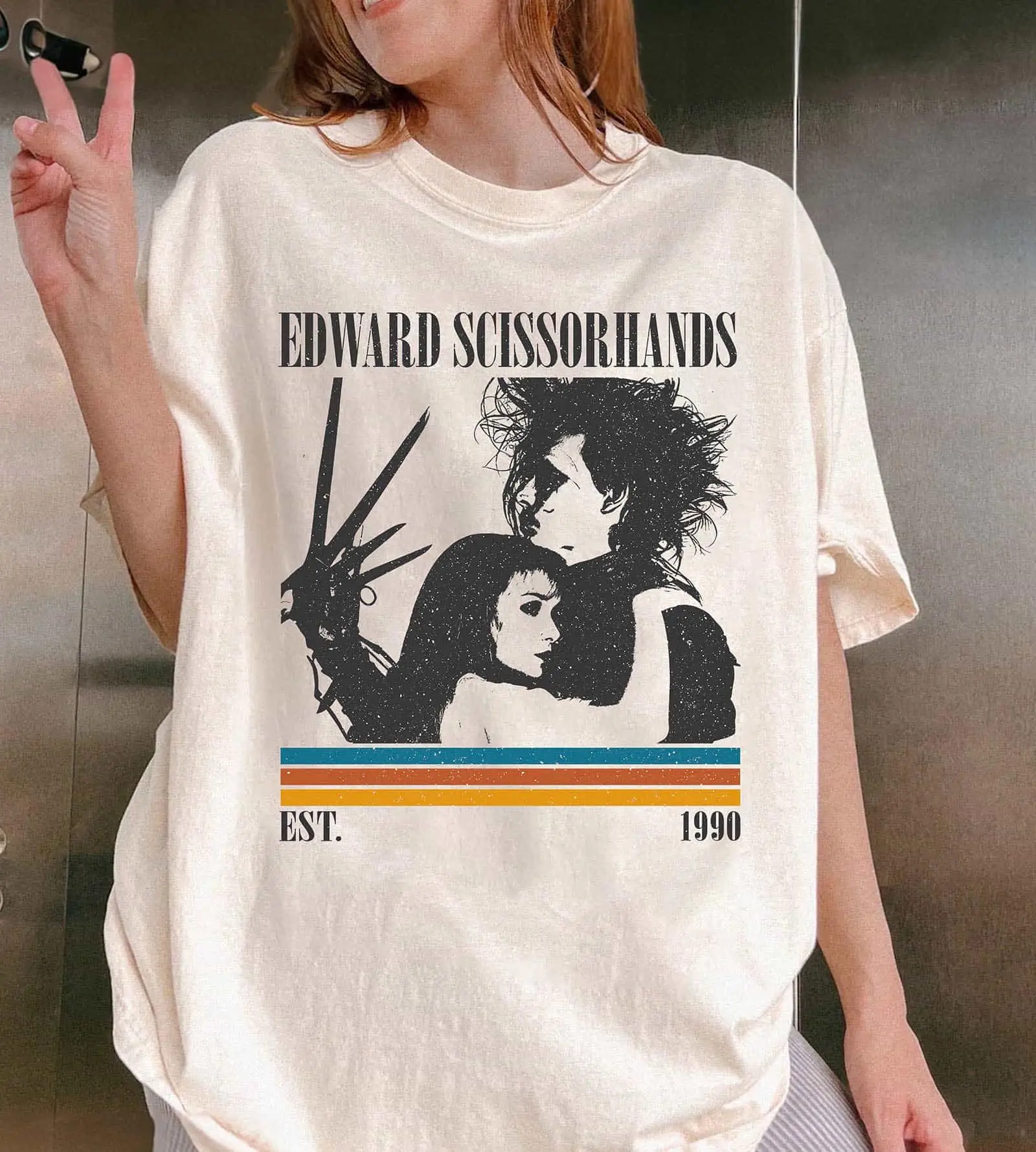 Edward Scissorhands T-Shirt, Vintage 1990 Movie Tribute Comfort Colors Tee