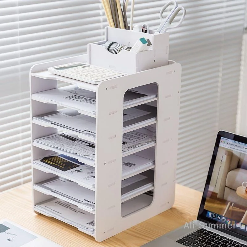 A4 Paper Desktop Storage Rack Document Drawer Organizer Multilayer Space-Saving Storage For Desk Office Stationery Organizer