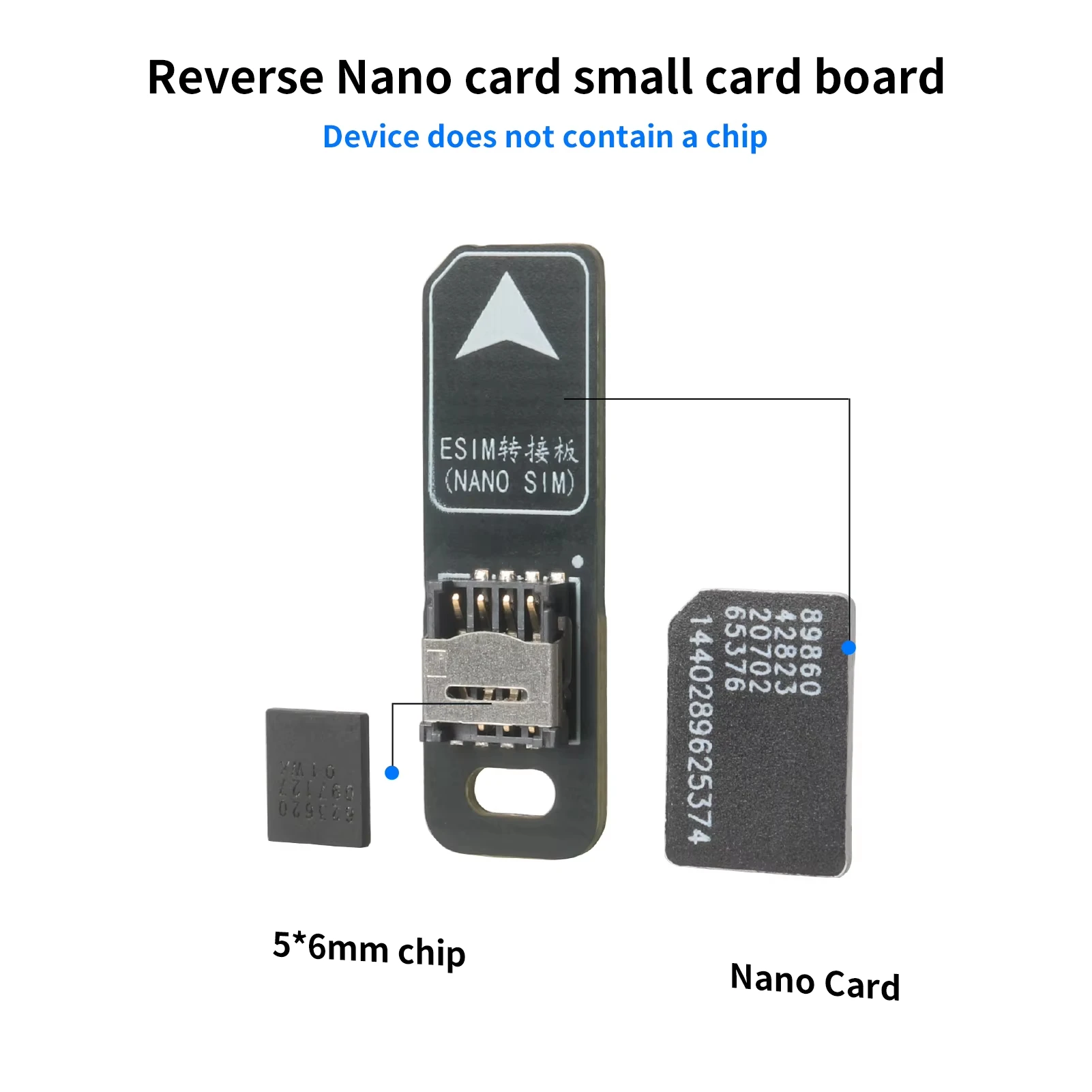 For ESIM to Nano SIM, ESIM Card Adapter Conversion Board, ESIM Lab Test, Solderless Cable for 5*6mm Chips