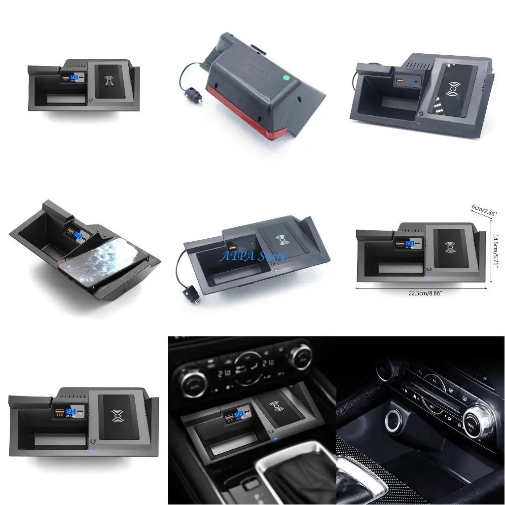 

U13C For CX-5 Phone Holder Wireless Charging Bracket for All Phone for Center Console for QC