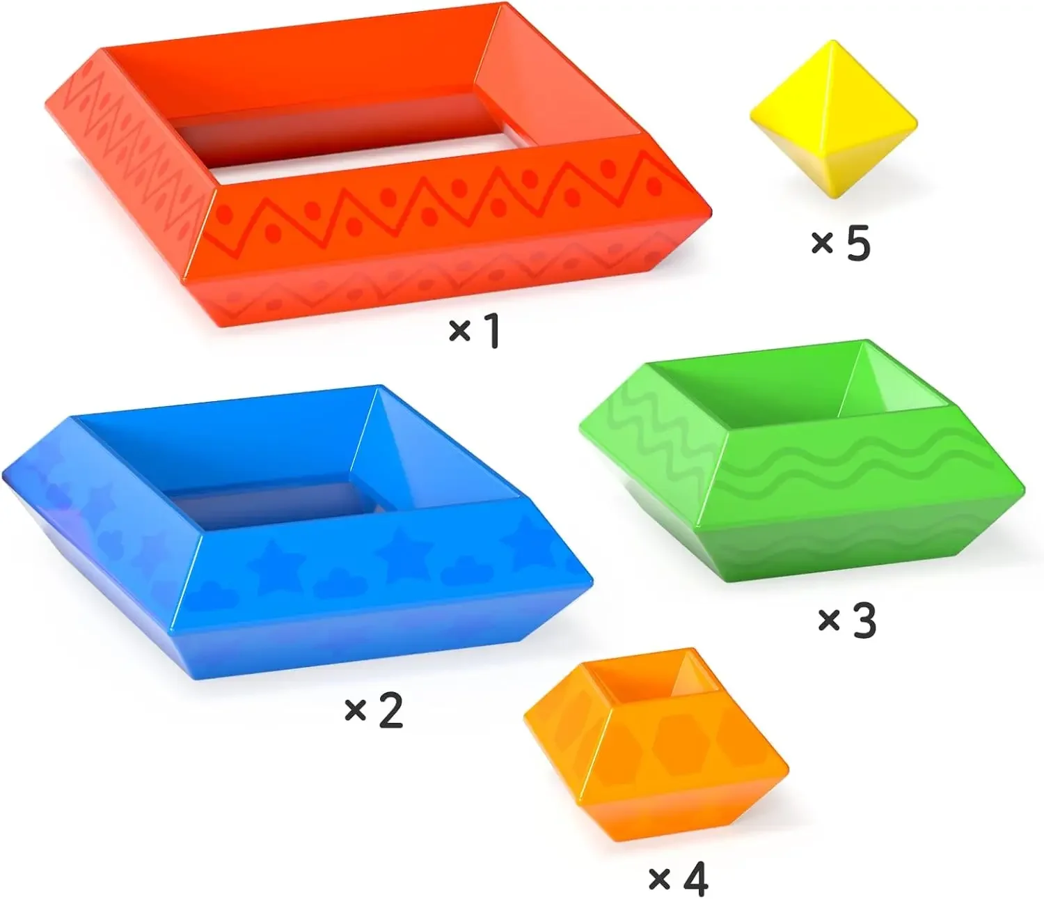 Bouwsteenspeelgoed voor kinderen van 3-5 jaar oud meisje Verjaardagscadeaus - Educatieve stapelblokken leren voor peuters, kleuters, B