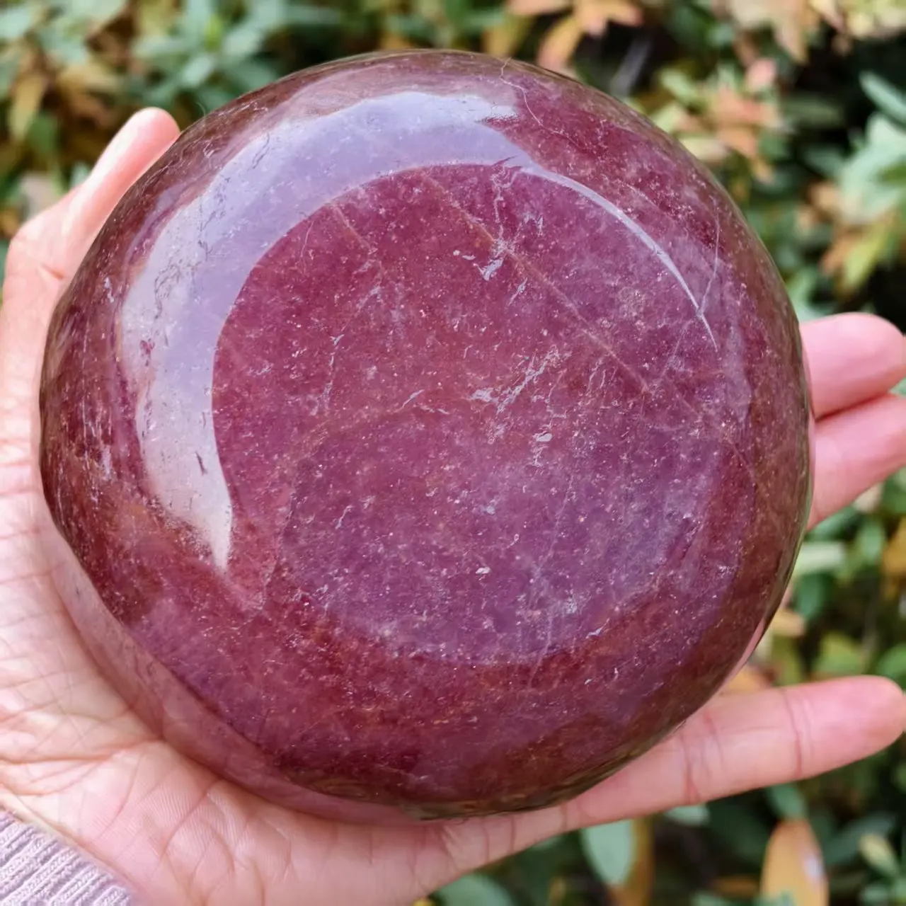 Natural Strawberry Stone Bowl, Quartz Crystal, Original Strawberry Stone, Polished, Bowl, Mineral Healing