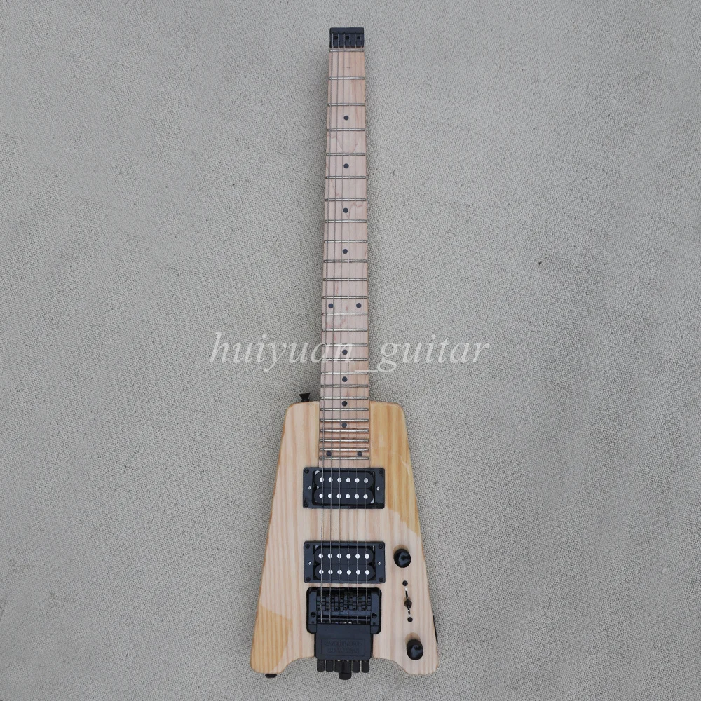 Flyoung 6 Strings  Headless Floyd Electric Guitar with Ash Body Maple Fretboard 24 Frets