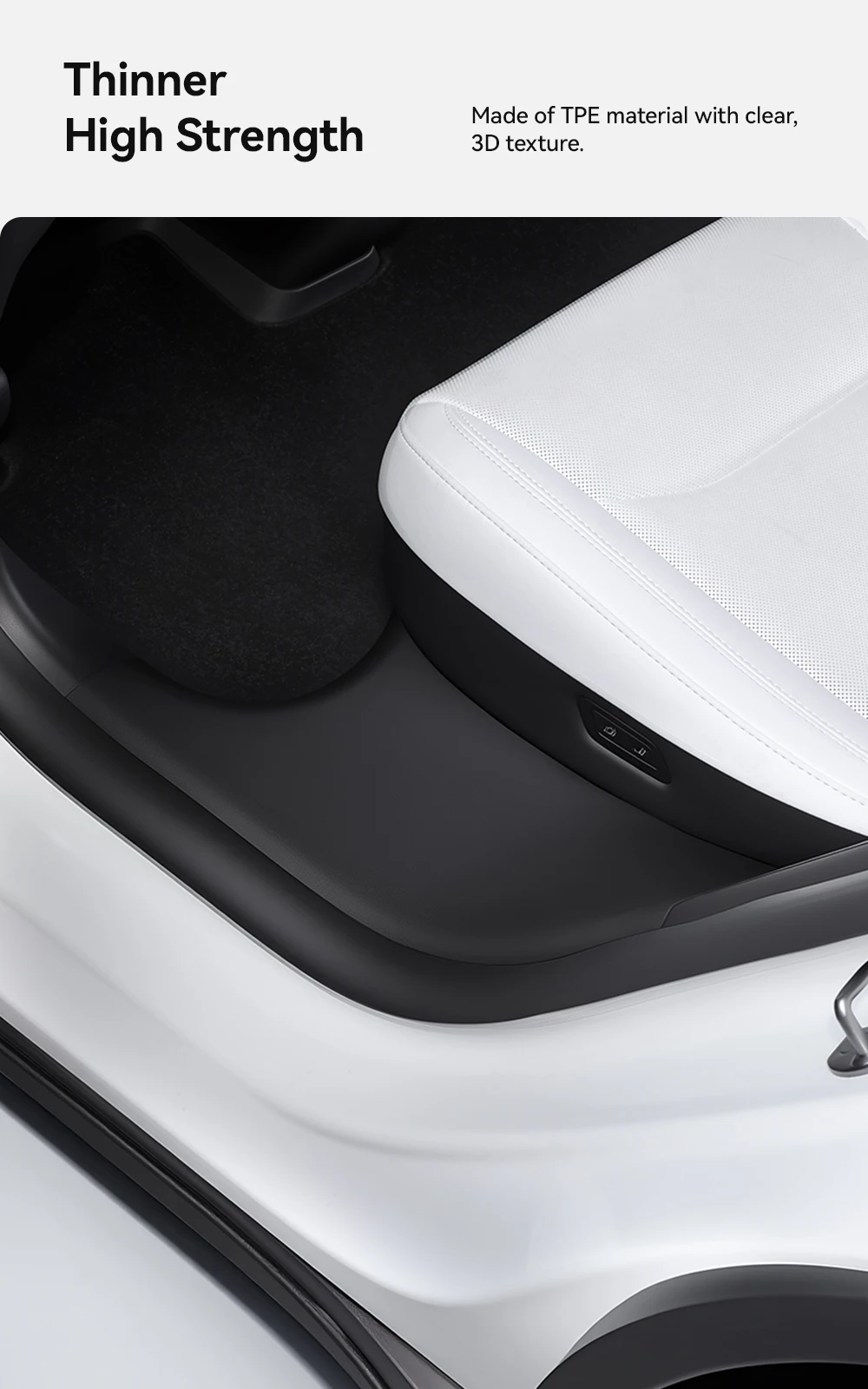 YZ für Tesla Model Y Highland Juniper 2021–2025, hintere Einstiegsleiste, Schutzleiste, Sitz, Anti-Kick-Pad, Eckenschutz, Zubehör – Detail 7