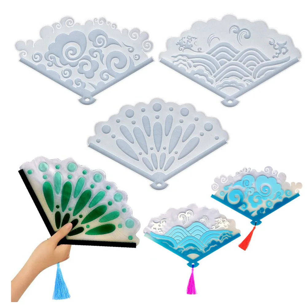 

Crystal Chinese Fan Ornament Crafts Silicone Mold Suitable for Epoxy Resin Diy Crafts Jewelry Making Home Decor