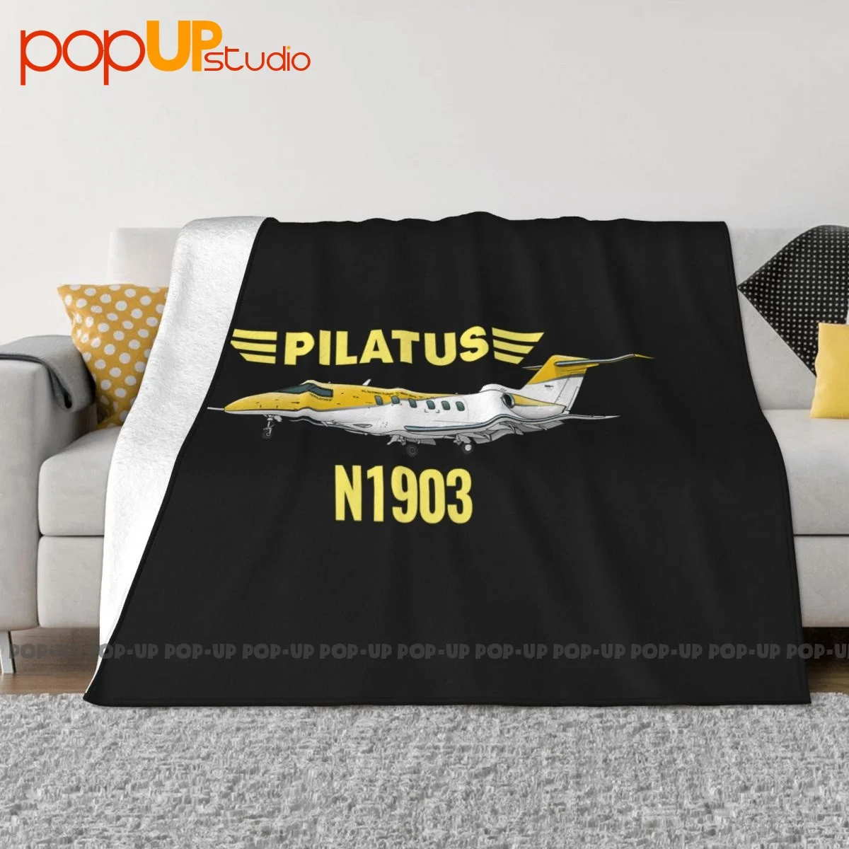 Pilatus Airplane Embroidered Blanket Warmth New Style High-Grade Bedding Supply Home Decotation