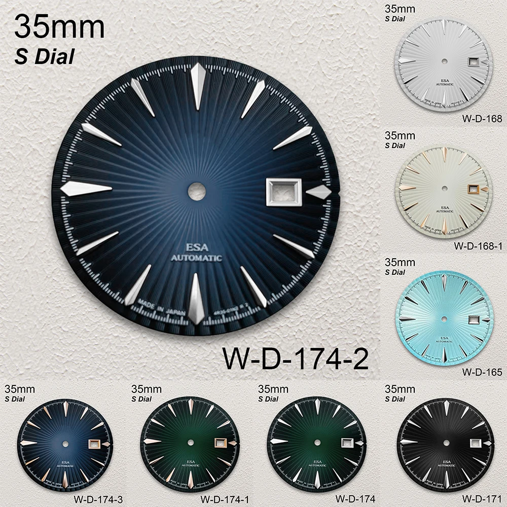 

35mm S Logo Cocktail Dial Fit NH35 Japanese Movement Red High-Quality Dial Watch Modification Accessories