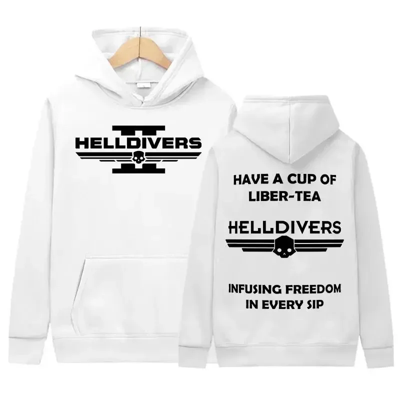 Men's Helldivers Super Earth Game Mark Hooded Gothic Pullover Retro Sweatshirt Fashion Casual Large Hooded Sweatshirt Streetwear