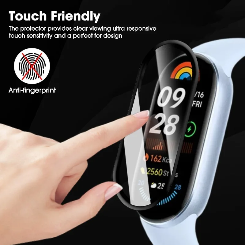 10-1 Uds para Xiaomi Band 9 protectores de pantalla para reloj inteligente películas protectoras de cobertura completa antiarañazos para MiBand 9 Mi Band 8Pro