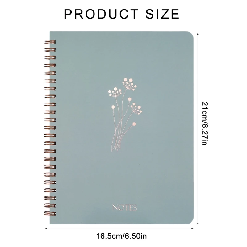 Cuaderno encuadernación doble bobina, diario negocios con bolsillo, cuadernos notas con encuadernación con alambre