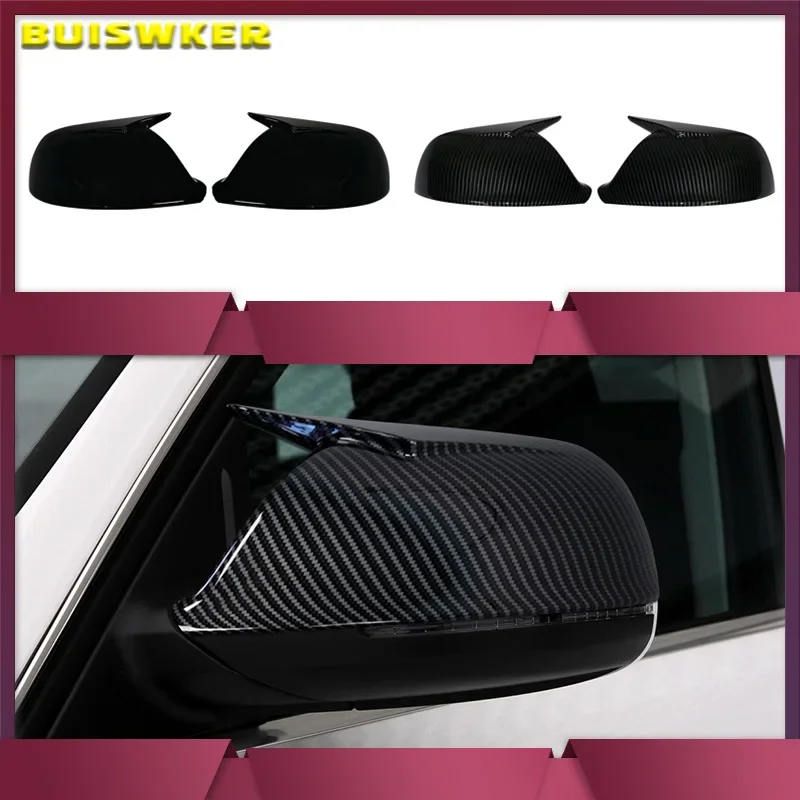 Carbon Fiber Glossy Black Replacement Rearview Side Mirror Covers Cap For Audi Q5 SQ5 08-17, 8R Q7 4L 10-15