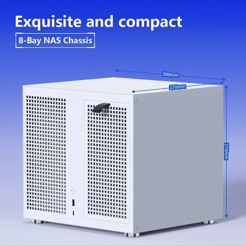 Sagittarius Black 8-bay NAS Chassis with Backplane for ATX Power, MATX Main Board and Full-height PCIe Devices