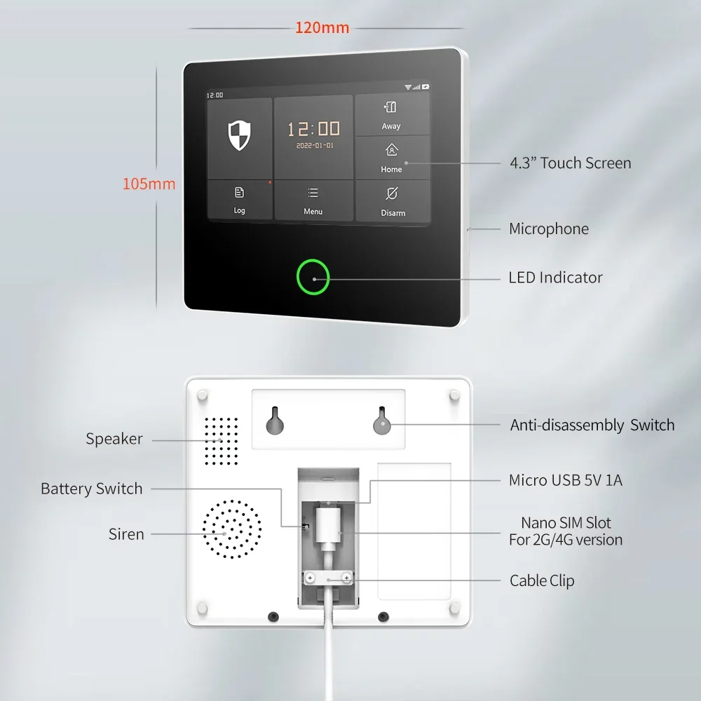 Imagem -06 - Acj Tuya Smart Wireless Alarm Host Sistema de Alarme de Segurança Doméstica Sirene Embutida Suporte ao Comprador Conjunto de Produtos Personalizados 4g Wifi