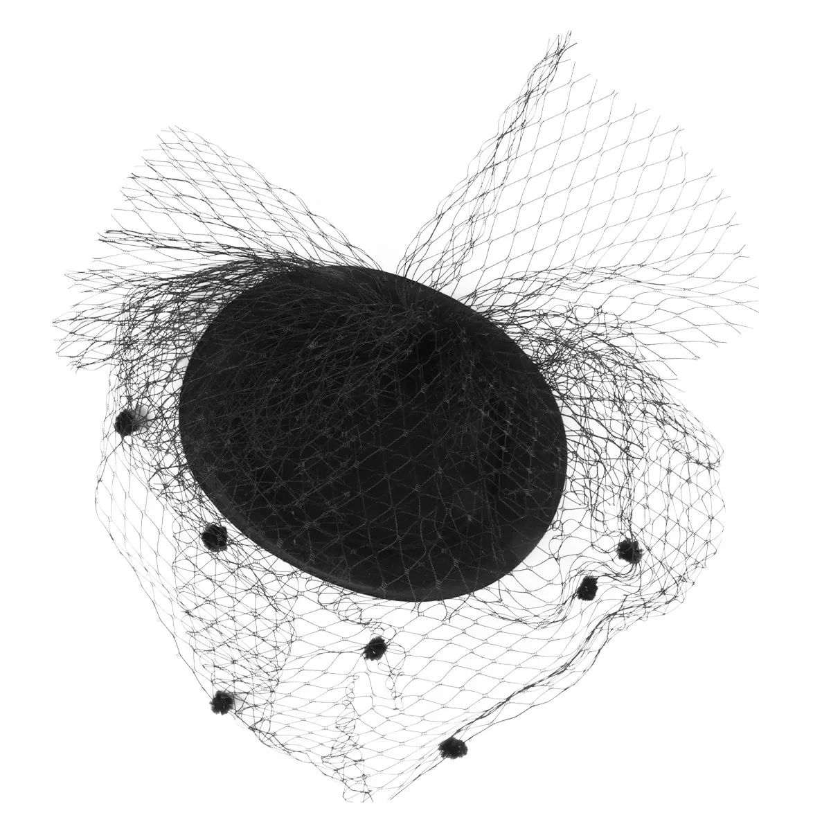 

Women Black Small Topper Hat Featuring Exquisite Mesh Veil Lightweight Premium Material Chic Hair Accessory for Special