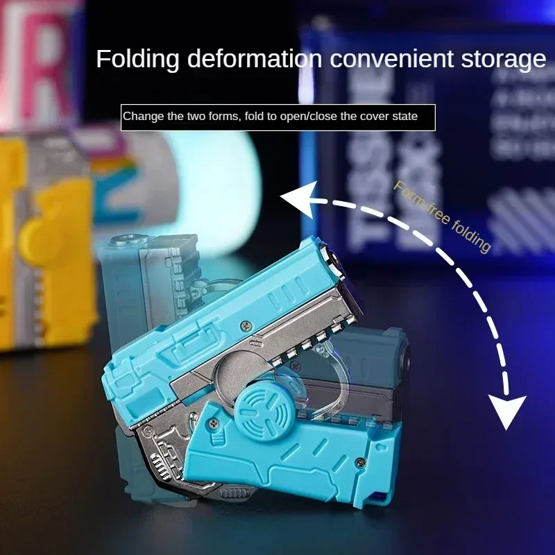 

Foldable Gun Gyroscopic Lighter Butane Inflatable Fidget Spinner Portable Windproof Pink Flame Pistol Lighters зажигалка Gadgets