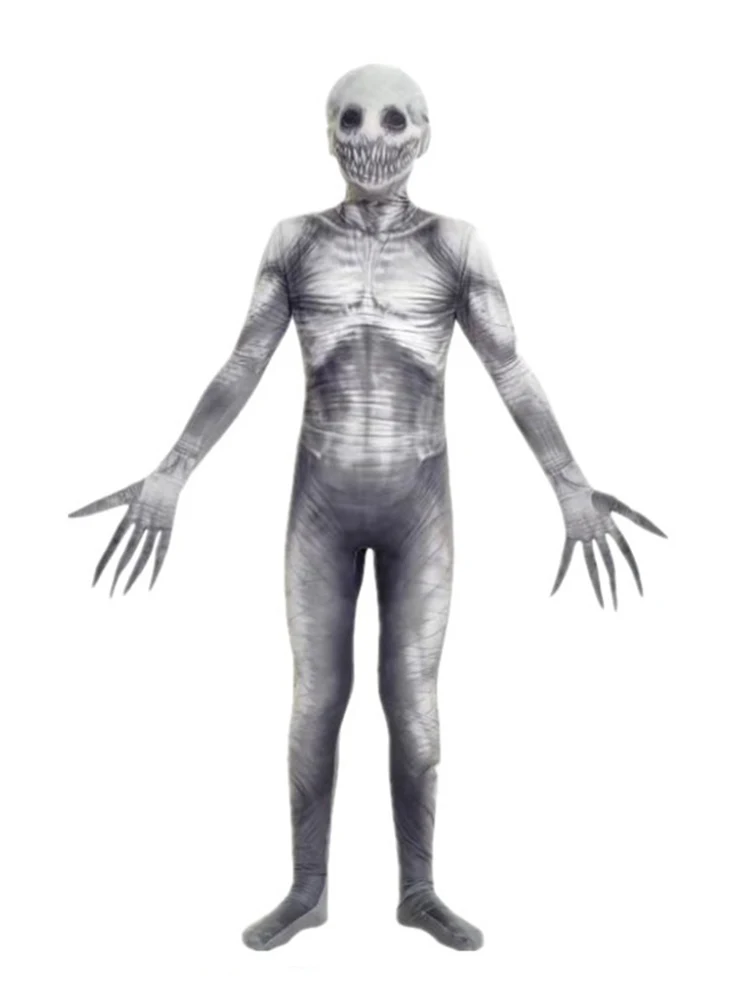 Halloween Skeleton Jumpsuit Cosplay Costume Skull Zobie Clothes Outfits Stage Performance for Carnival Party Men Women Supply