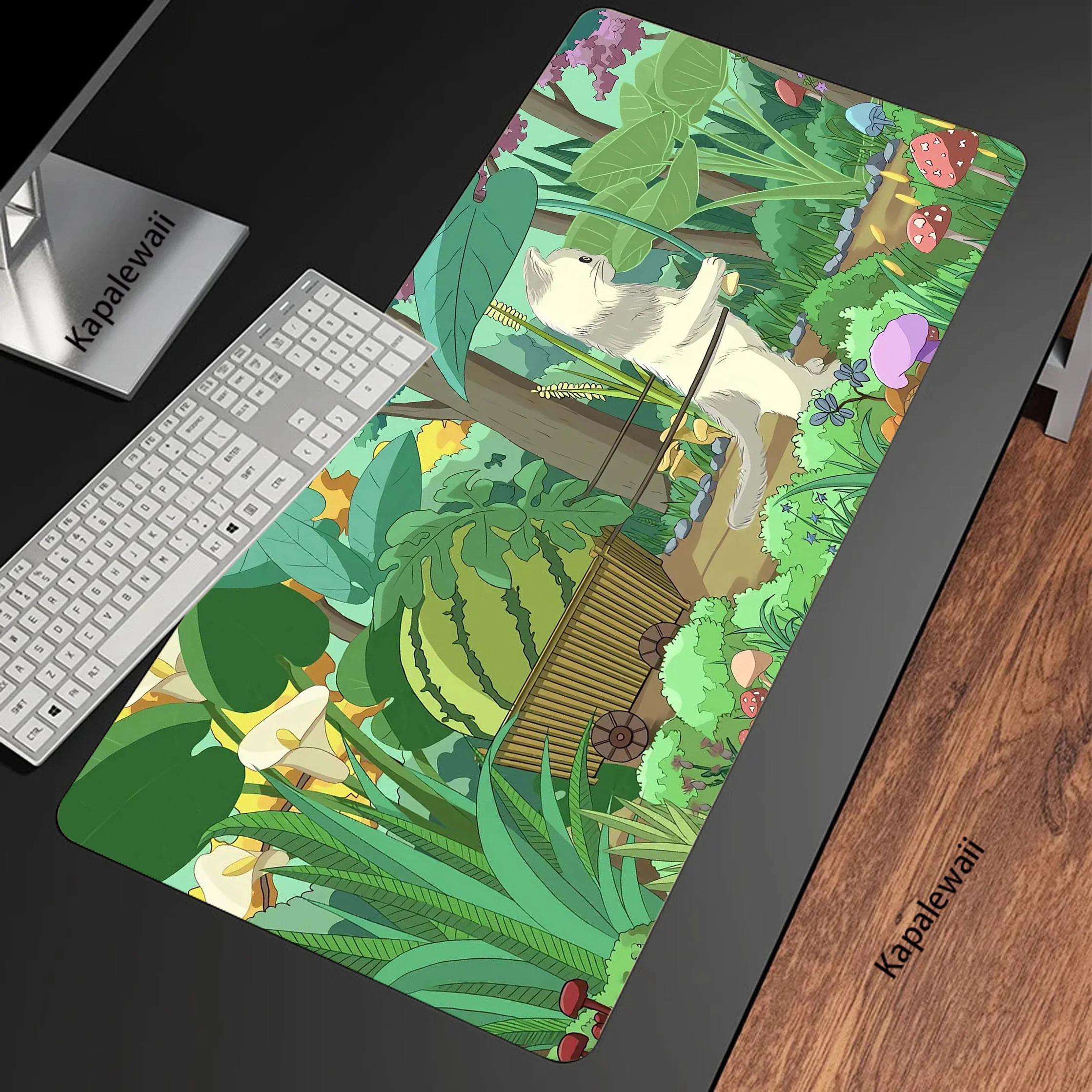 

Cat Plant Mouse Pad Gaming Mousemat Rubber Large Desk Mat Pc Gamer Accessoires Mousepad Locking Edge Speed Keyboard Pads XXL