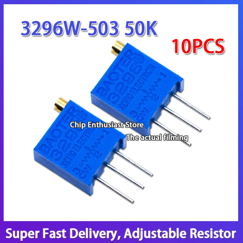 10PCS 3296W-503 50K Top Adjustment Multi Turn Precision Adjustable 3296W Adjustable Resistor