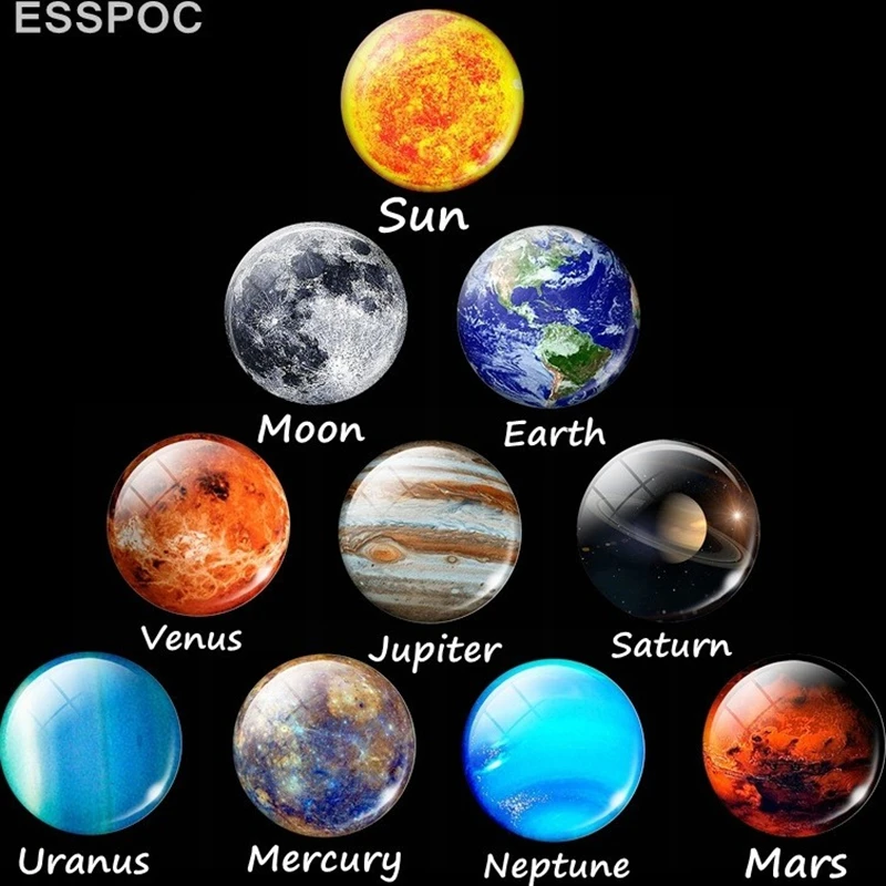 Solar System Necklace Moon Mars Earth Jupiter Planet Picture Glass Ball Necklace Galaxy Planet Jewelry for Women Dropshipping
