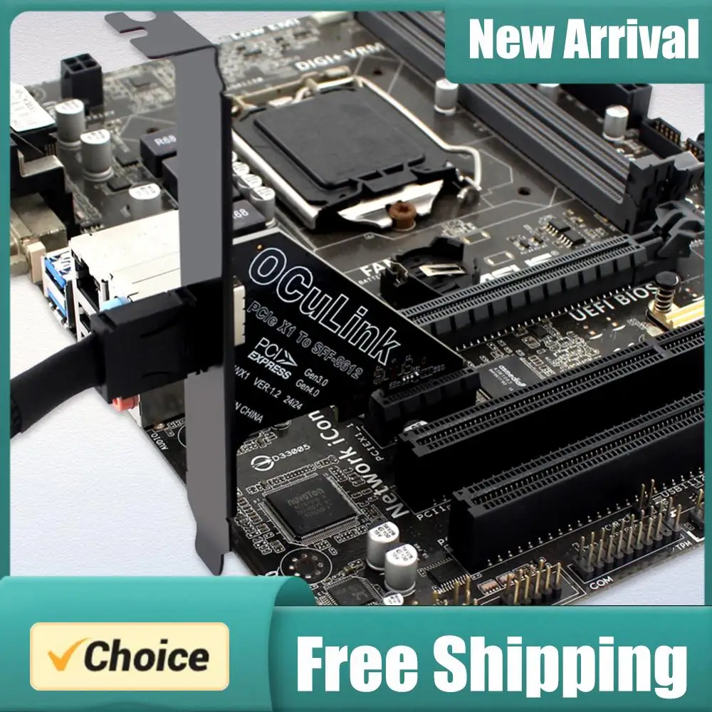 

PCIe To SFF 8611&8612 Adapter Card PCI Express To SFF-8612 Expansion Card Adapter PCIe X4/X1 SSD To U.2 OCUlink SFF-8612 Adapter