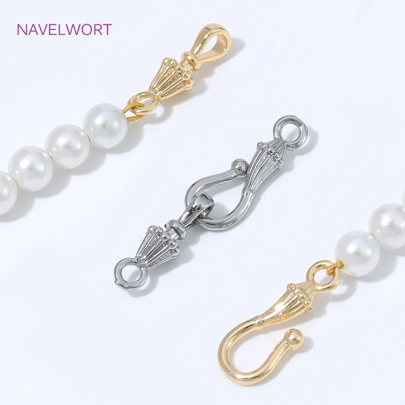 1/3/5Pcs 18K Gold Plated End Connector Clasps For Bracelet,Brass Hook Clasp Connector,Clasp For Jewelry Making,DIY Accessories