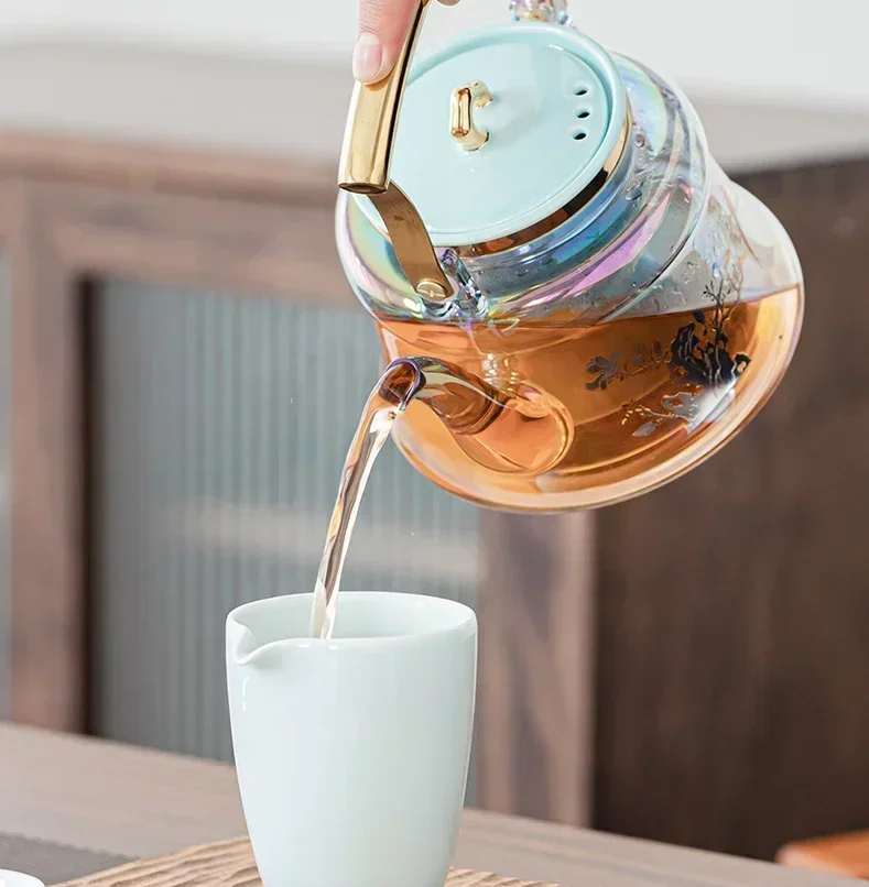 موقد شاي كهربائي مقاوم لدرجات الحرارة العالية 220 فولت ومجموعة غلايات شاي للاستخدام المنزلي AF