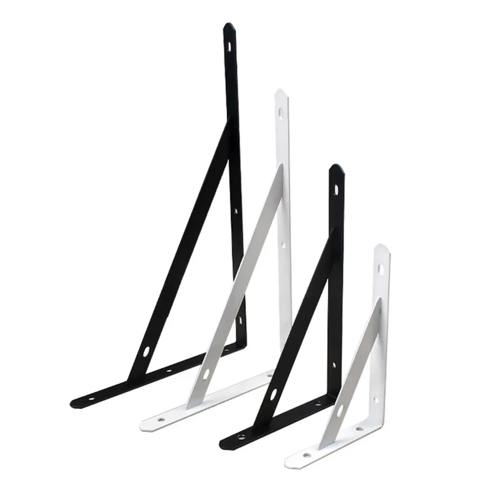 For 2 Pack Right Angle Metal Brackets for Securing Wooden or Composite Shelves to Walls in Home and Workspace Settings