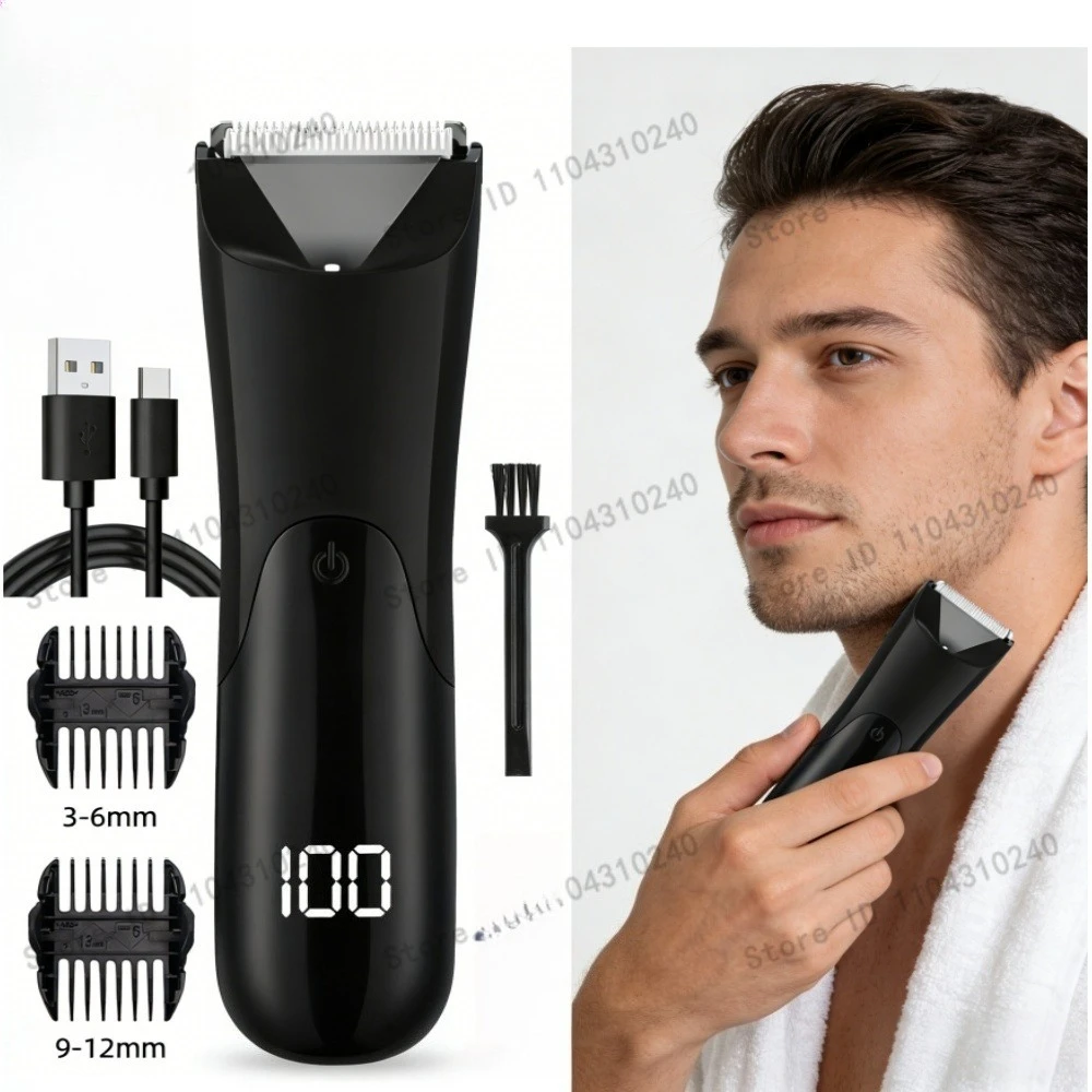 

Мужской триммер для тела, электрическая бритва для лобка, подмышек, триммер для волос в частной области, керамическое лезвие, перезаряжаемая, безопасная, прецизионная, для ухода за волосами