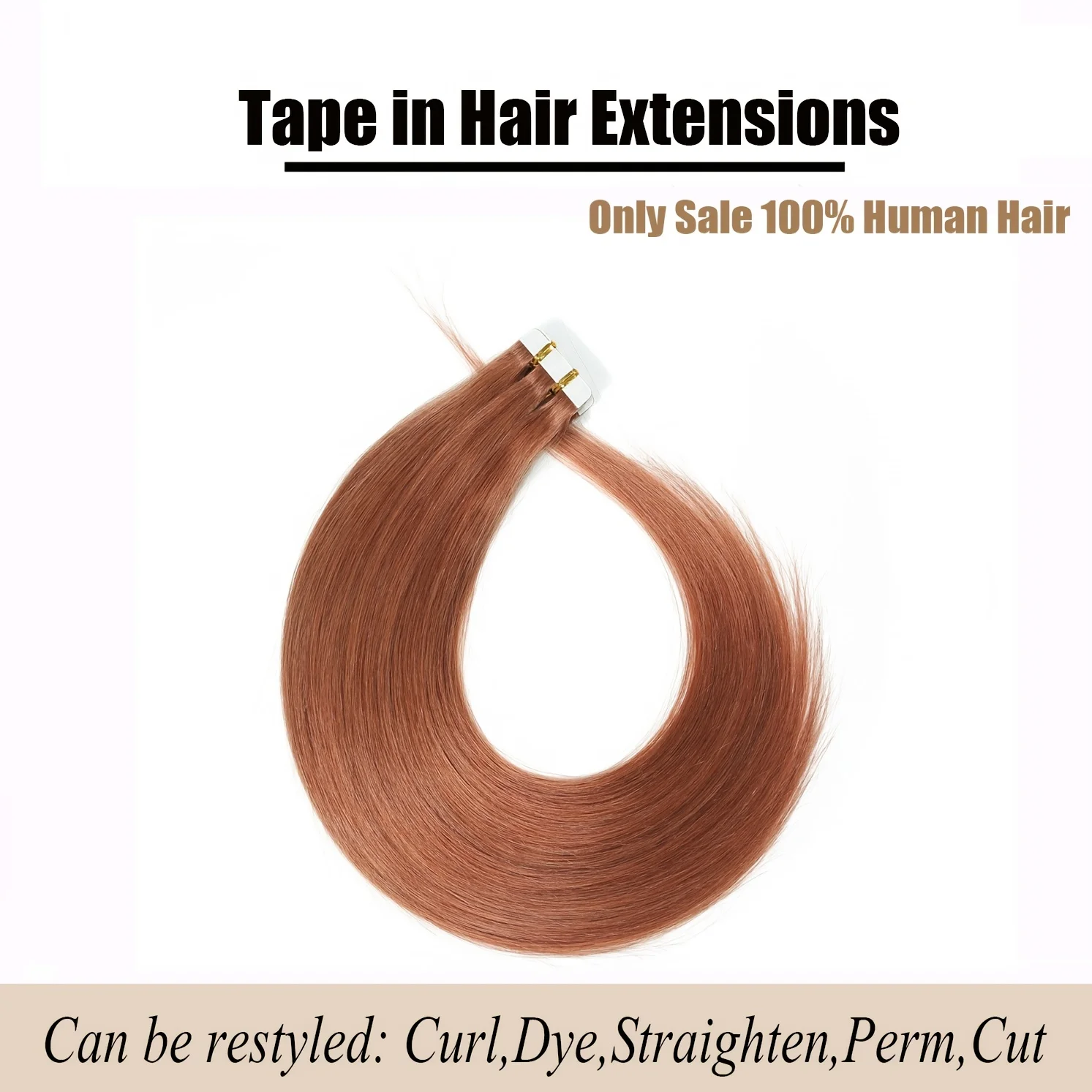 Tape In Extensions Reddish Brown,silver Color 20pcs 100% Remy Human Hair Seamless Pu Skin Weft 18\