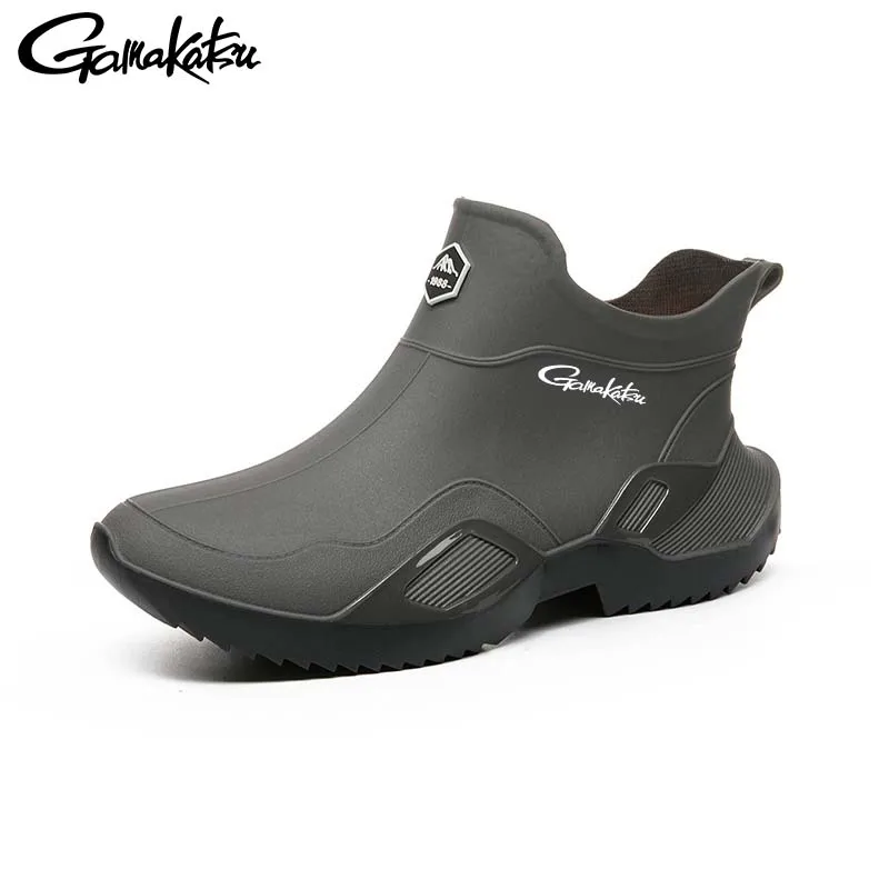 Gamakatsu Rain Shoes New Sports Men's and Women's Waterproof Short Rain Boots Couple Camping Men Fishing Warm Water Rubber Shoes