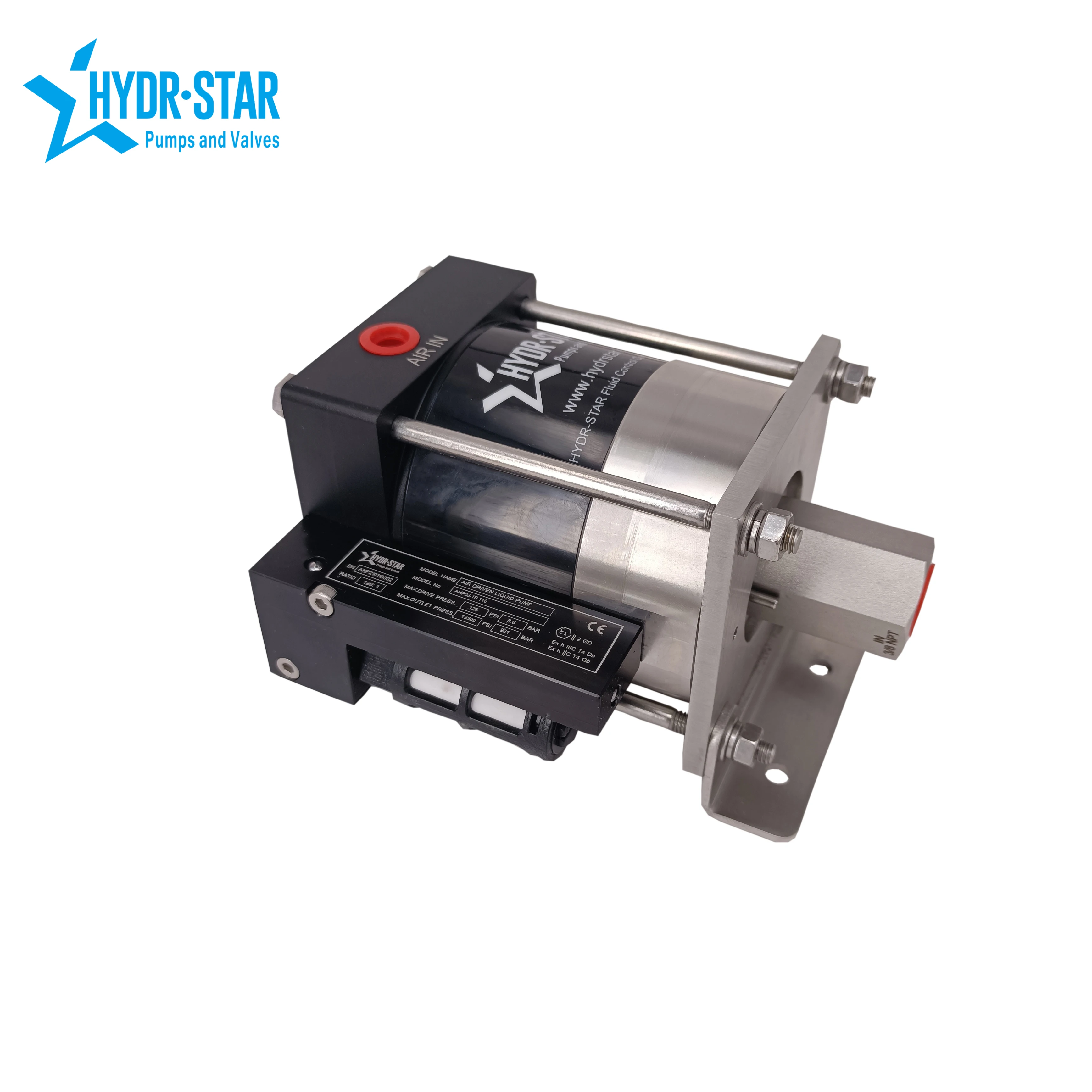 HYDR-STAR 15000 PSI Output Mini Air Driven Liquid Co2 Transfer Pump