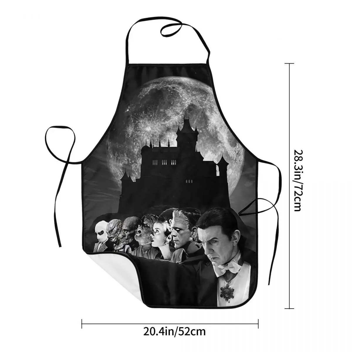 Classic Universal Horror Monsters Classic Apron Chef Cooking Baking Tablier Bib Kitchen Cleaning Pinafore for Women Men