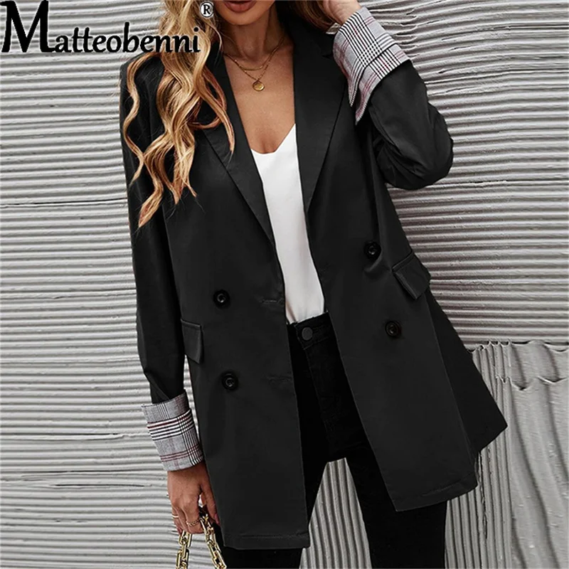 

2022 Women Blazers Minimalist Solid Outwear Slim Elegant Fashion High Street Feminine All-Match Spring Autumn Comfortable Coat