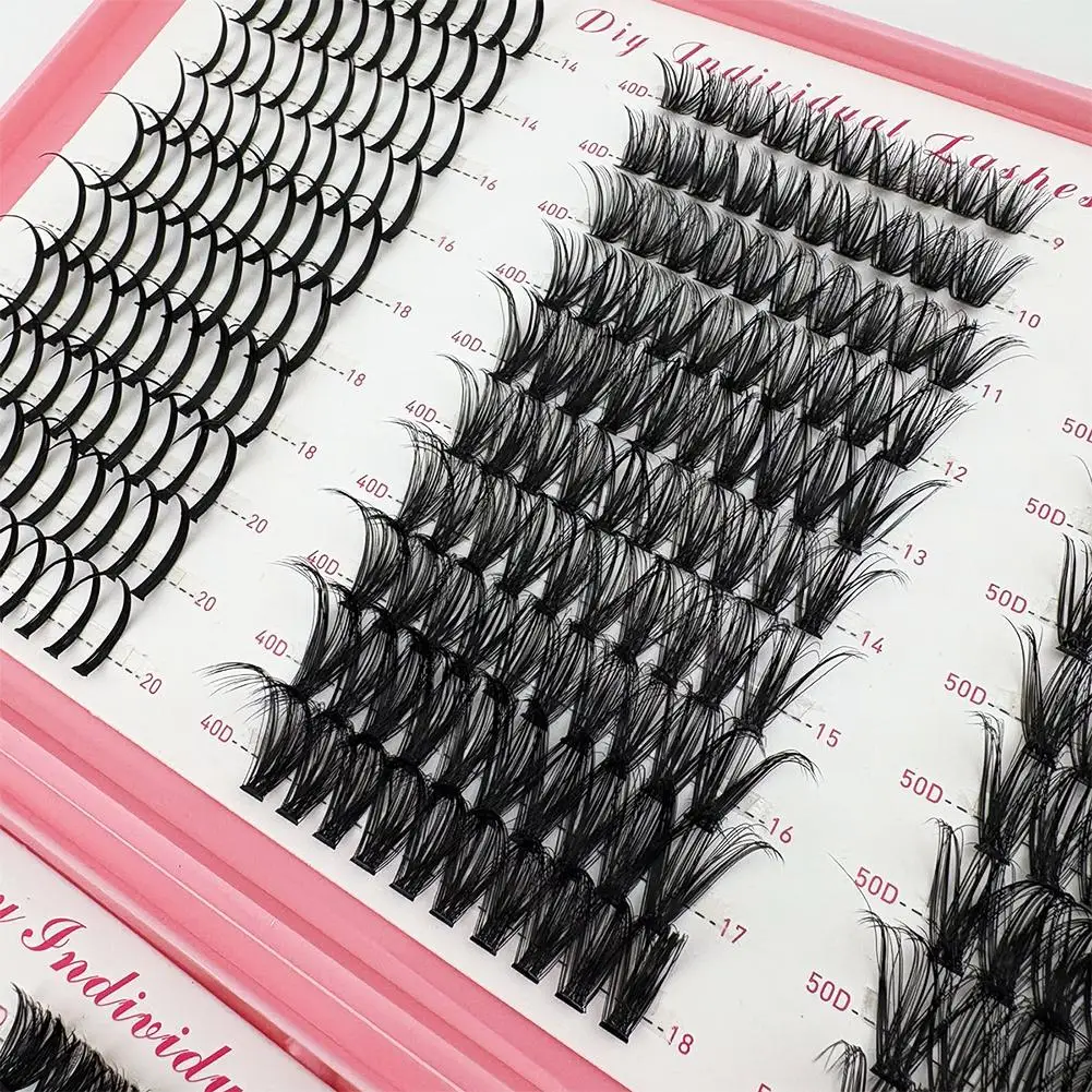 Kit de extensiones de pestañas DIY, pestañas postizas segmentadas, individuales naturales, 6 grupos de apariencia, grupos de pestañas de volumen, estilos de pestañas K T1B5