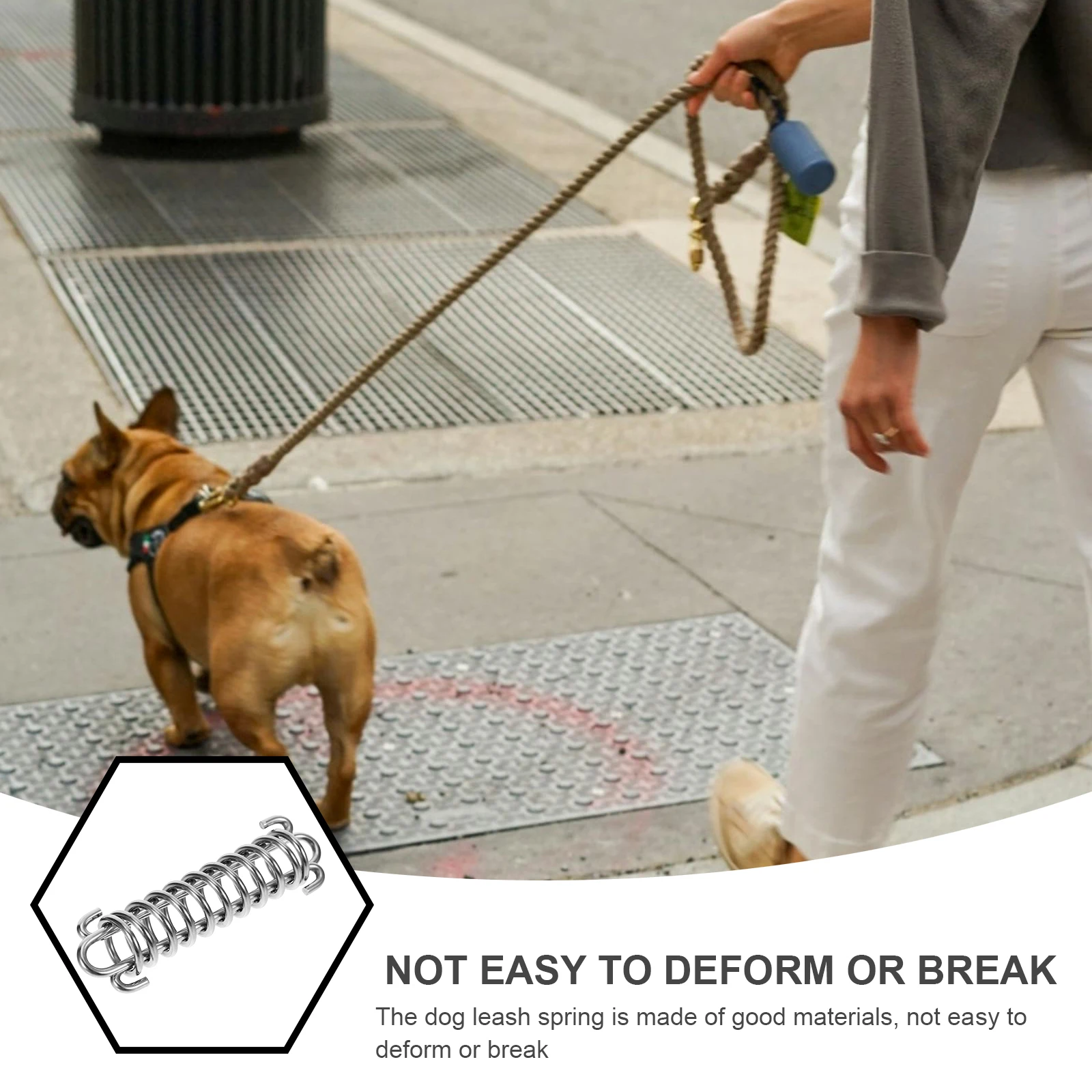 

Dog Leash Spring Heavy Duty Stainless Steel Shock Absorbing Spring for Large Dogs Walking Training Outdoor Activities