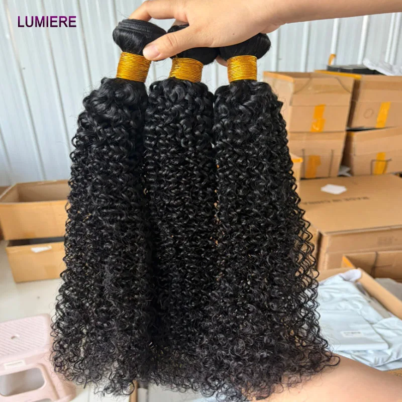 Afro Kinky Curly Deep Wave Echthaar-Bündel Lockiges Haar 30 Zoll Echtes Rohes Unbehandeltes Doppelt Gewebtes Haar-Bündel Extensions – Detail 12