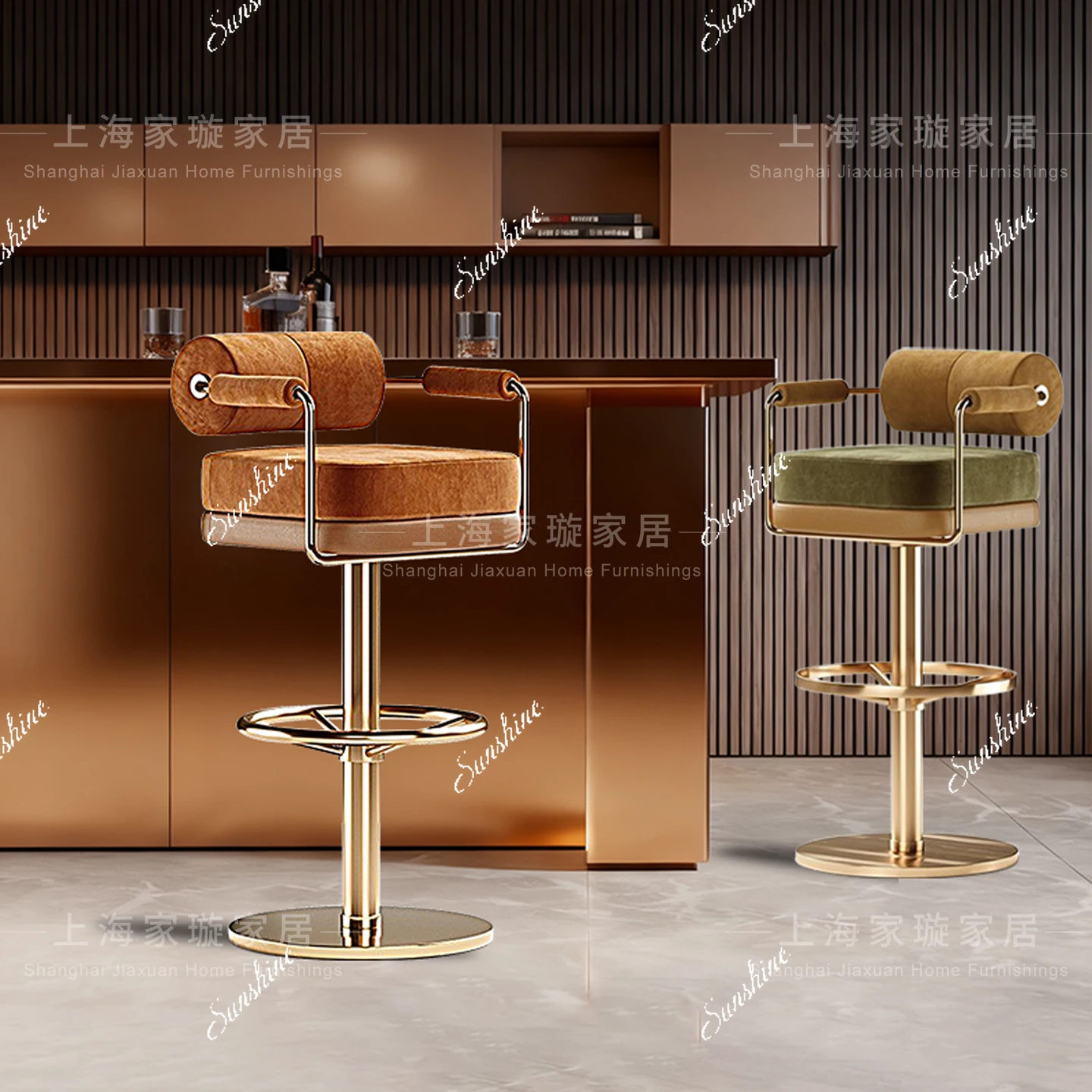 Italian light luxury lift high stool bar, household, rotating