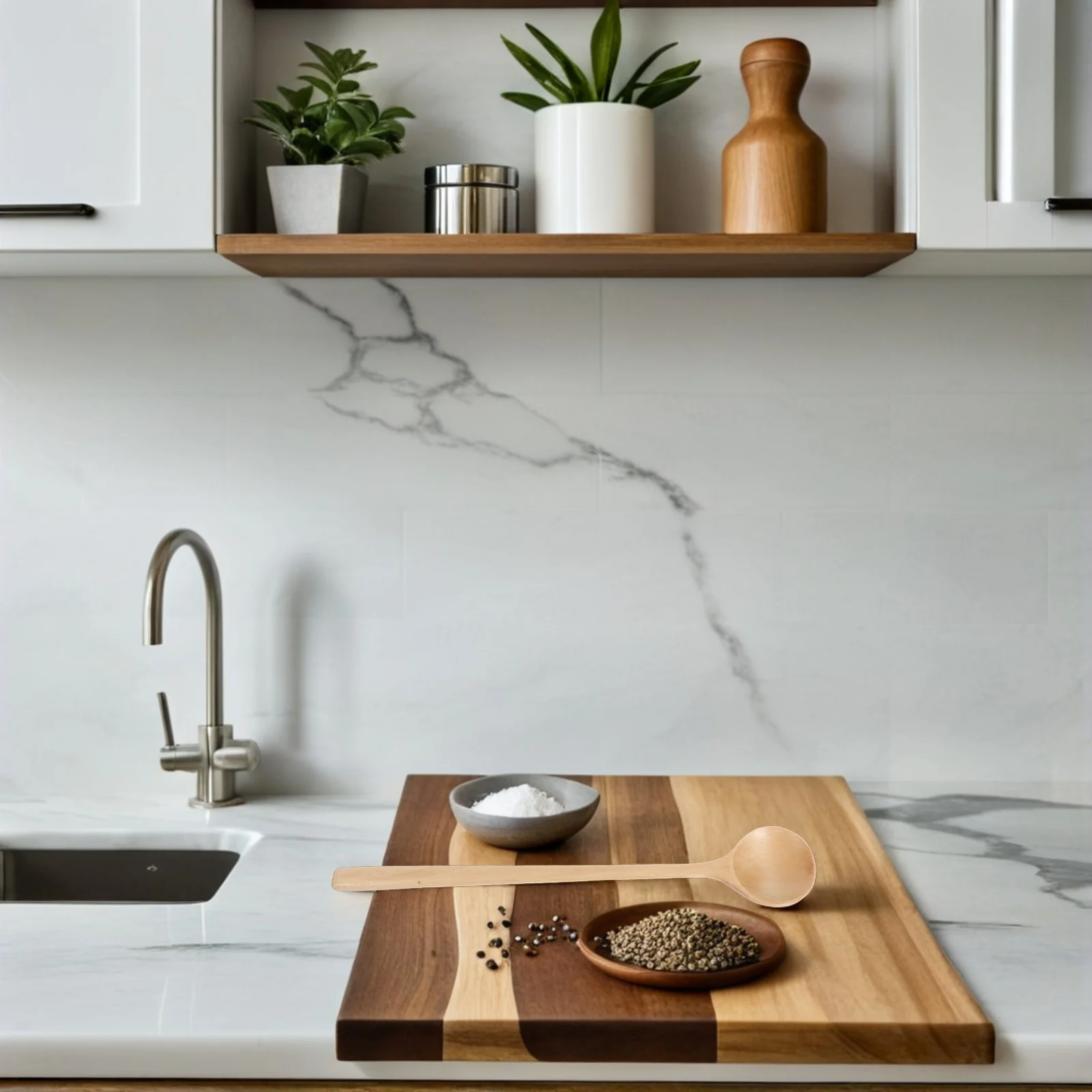 

2 Pcs Wooden Spoon for Cooking Dining Spoons Food Ice Cream Scoop Feeder Japanese Style Coffee Stir Appetizer