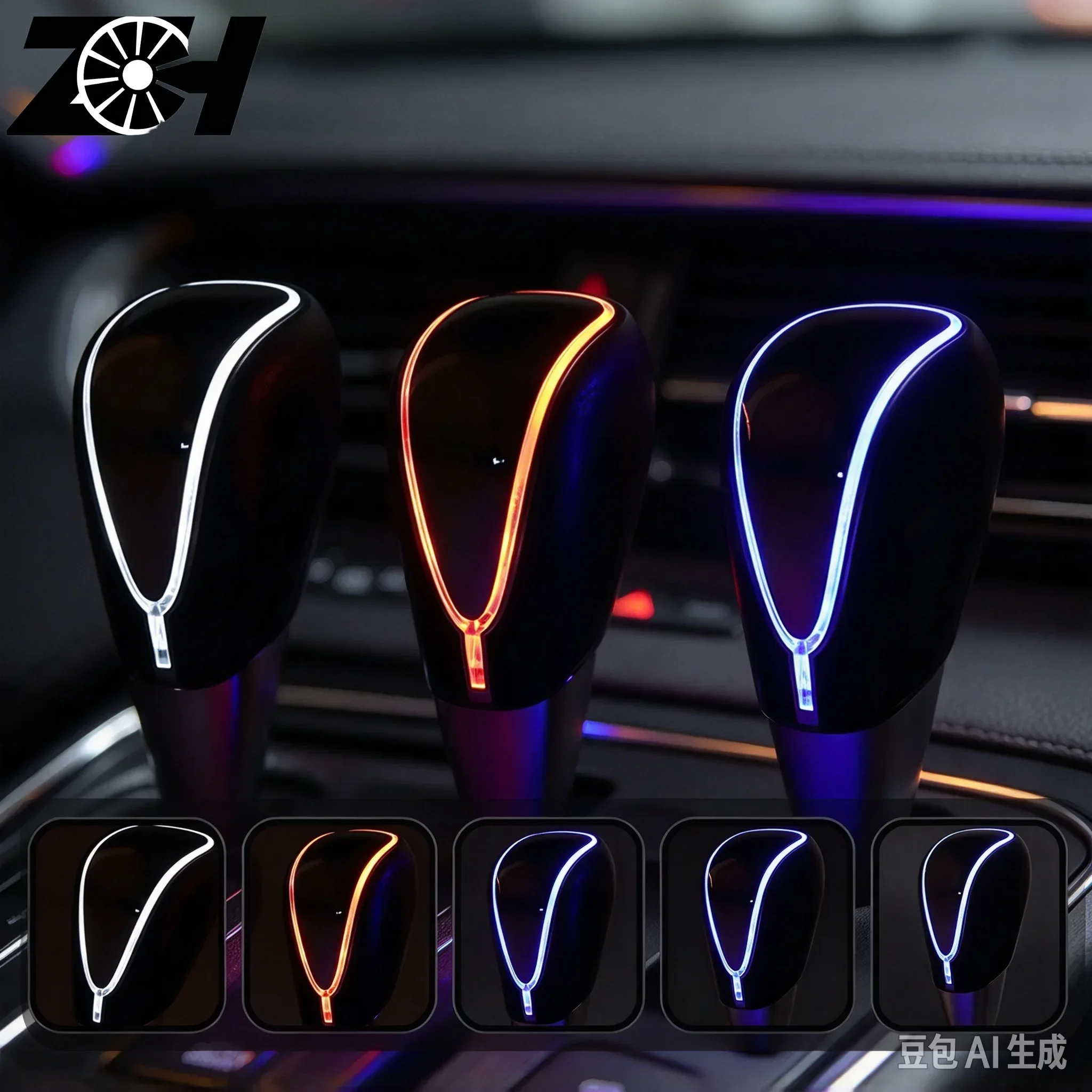 7 Colors Changes Activated LED Gear Shift Knob Handball Knob Light Cigarette Lighter Charger MT AT Fit For Honda Toyota Nissan
