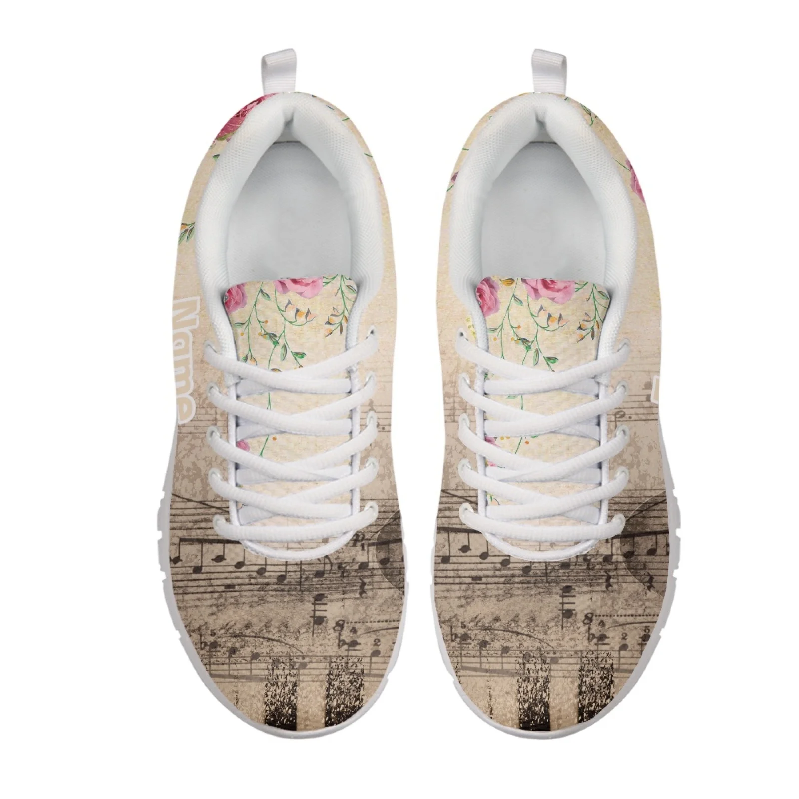 Coloranimal Vintage Sheet Music Running Sneakers Mesh & EVA Sole, Soft Lace up Athletic Shoes 2026 New for Walking and Jogging