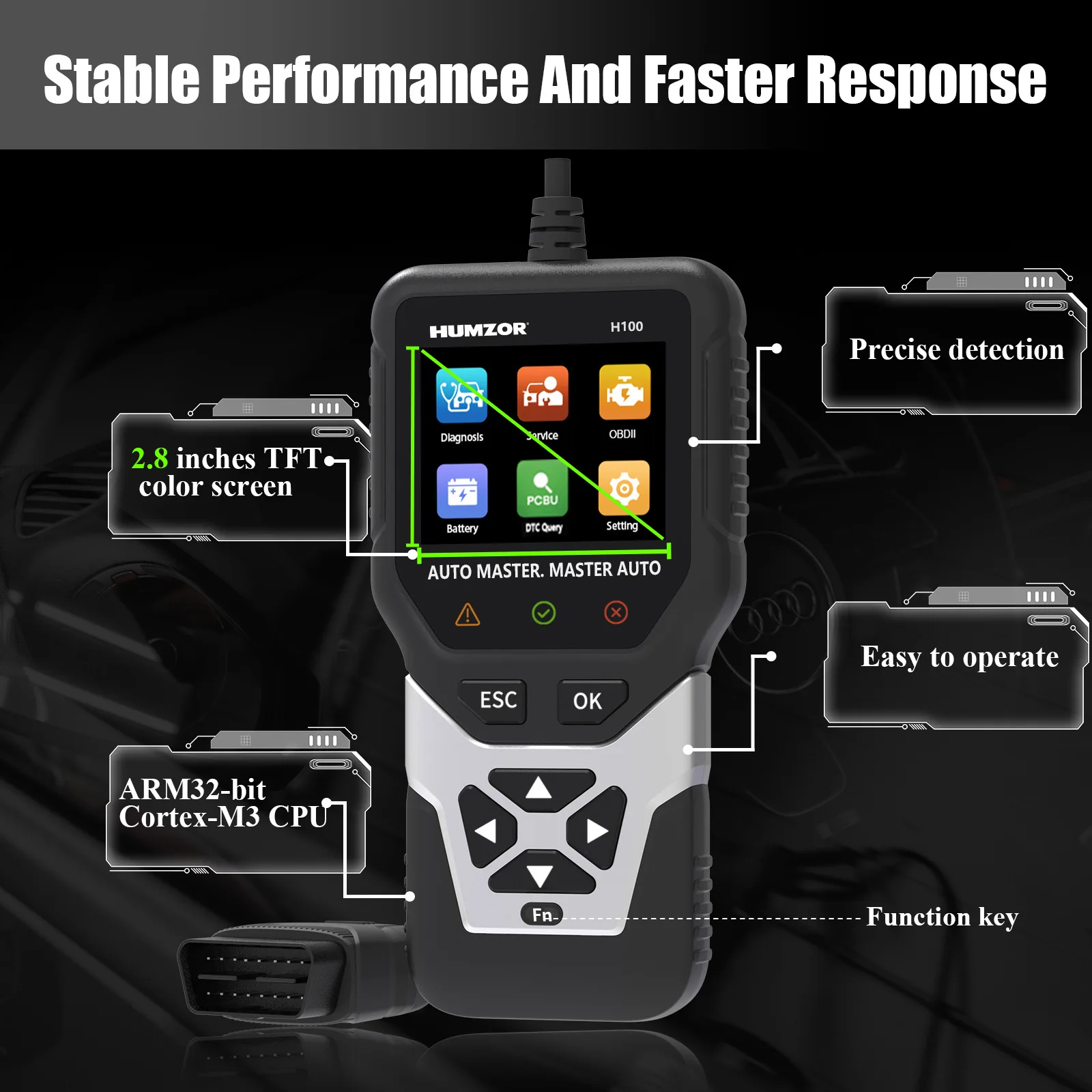 

H100 handheld version BMW Toyota Ford and other cars include 24V heavy truck optional fault detector foreign trade version solut