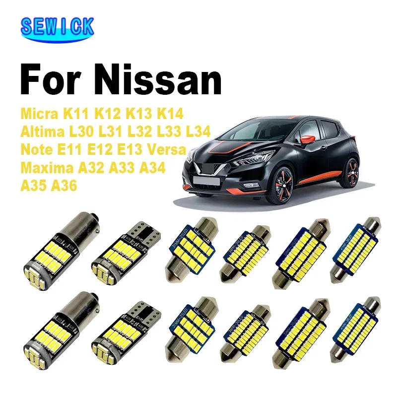 

Светодиодная подсветка для салона автомобиля, аксессуары для Nissan Micra K11 K12 K13 K14 Altima L31 L32 L33 L34 Note E11 E12 E13 Versa Maxima A33 A34 A35 A36