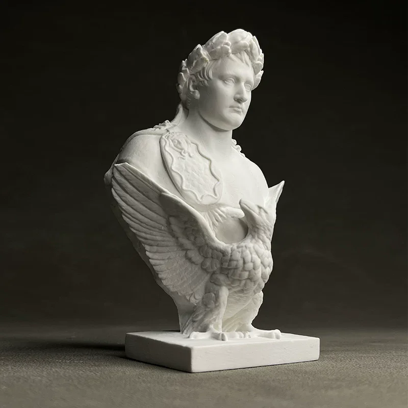 Napoleon Plaster Bust for Bookshelf Wine Cabinet, French Emperor Gypsum Sculpture Desk Ornament, Historical Figurine Home Decor