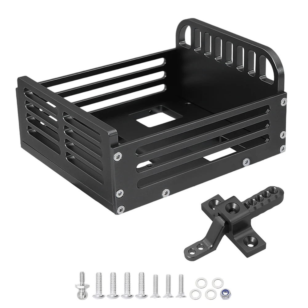 Metal Detachable Rear Bucket Carriage Trailer With Hitch For 1/24 RC Craweler FMS FCX-24 POWER WAGON Xiaoqi Upgrade Parts
