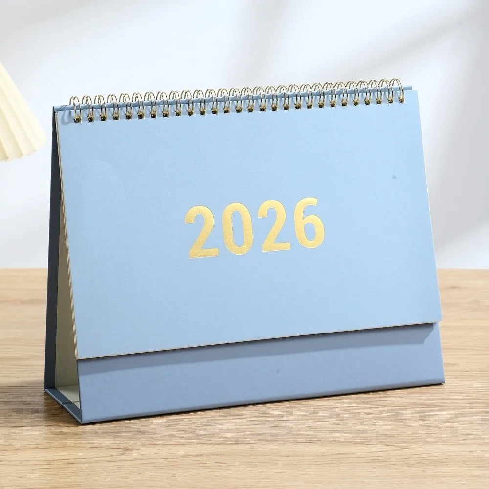 Premium Paper 2026 Desktop Calendar Stable Base Standing Daily Planner Writable Memo Standing Flip Calendar Time Management