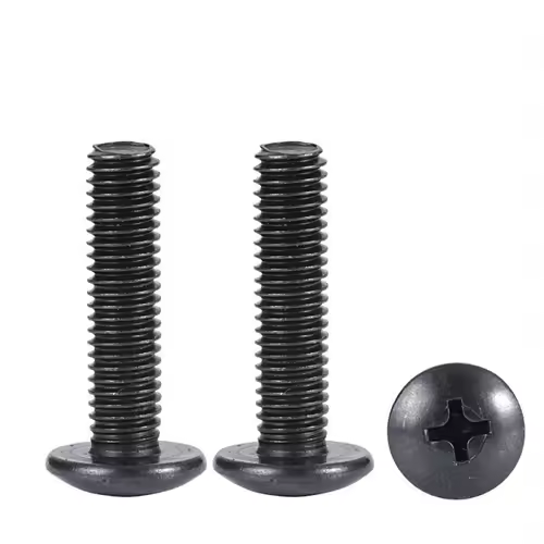 10Pcs/lot M2 M2.5 M3 M3.5 M4 M5 M6 TM Screws Phillips Truss Mushroom Head Screw Black Plated Electronic Carbon Steel Screws - Image 4