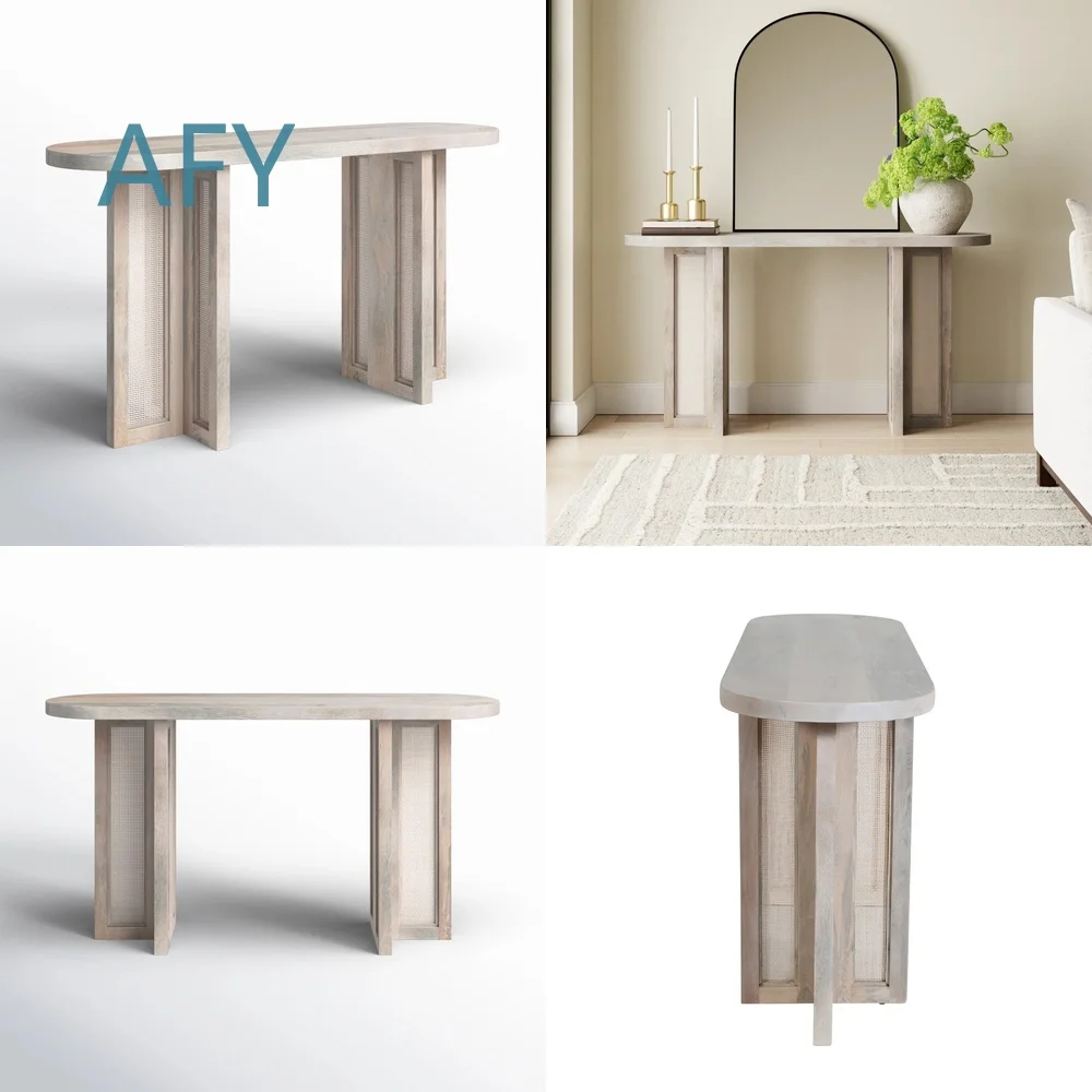 Luxury Modern Side Table for Living Room Entryway Minimalist Panel Furniture Customizable Height Wood Finish Home Decor for