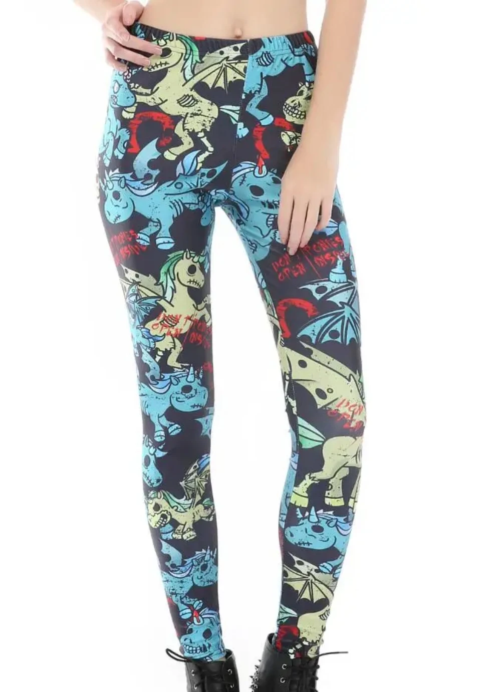 Women dinosaur letters Printed Galaxy slim Leggings M 4XL Legging 1143