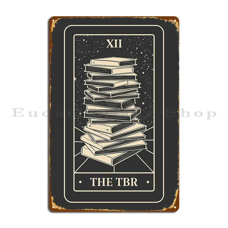 Bookish Tarot The Tbr Black Edition Metal Plaque Design Plaques Wall Decor Garage Decoration Printing Tin Sign Poster